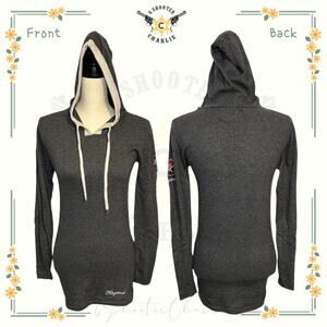 Women's Kingsland Equestrian Angora Hooded Sweater Gray Size Medium RARE